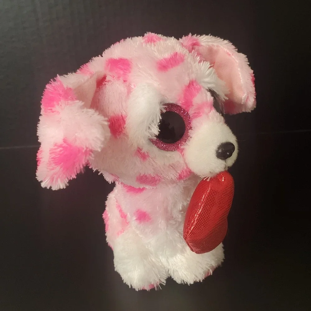 Ty Beanie Boos 2023 RORY the Valentine's Day Dog Pink Spotted 6